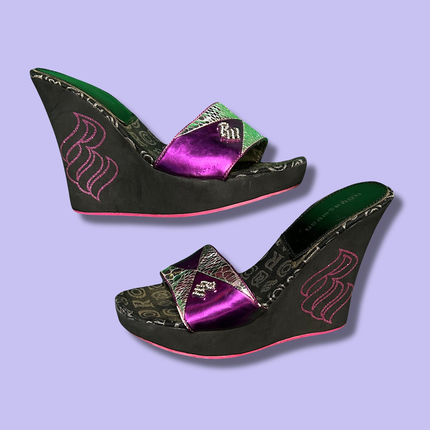 Purple Rocawear Wedge Sandals