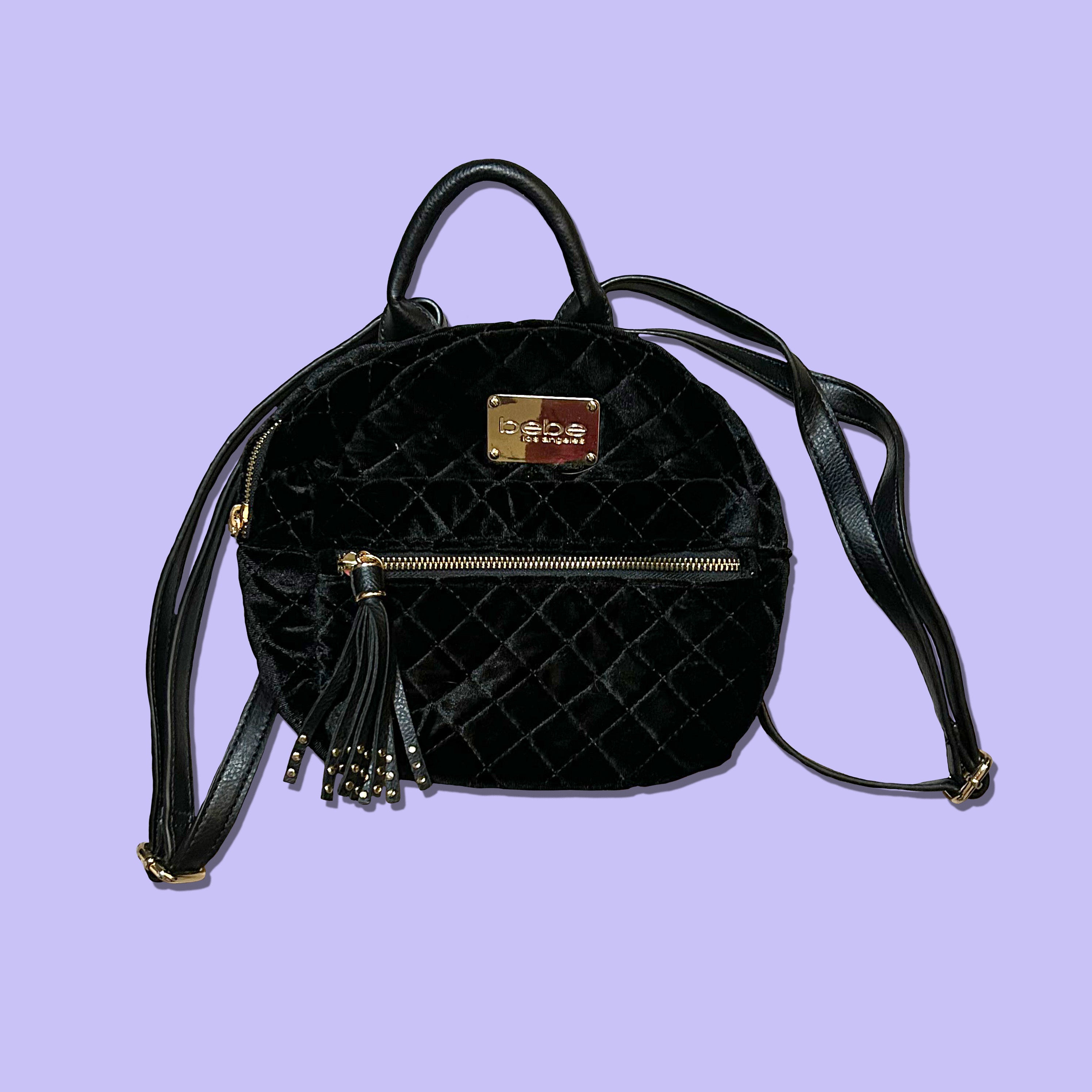 Black Gold Velvet Lush Bebe factory Mini Bag