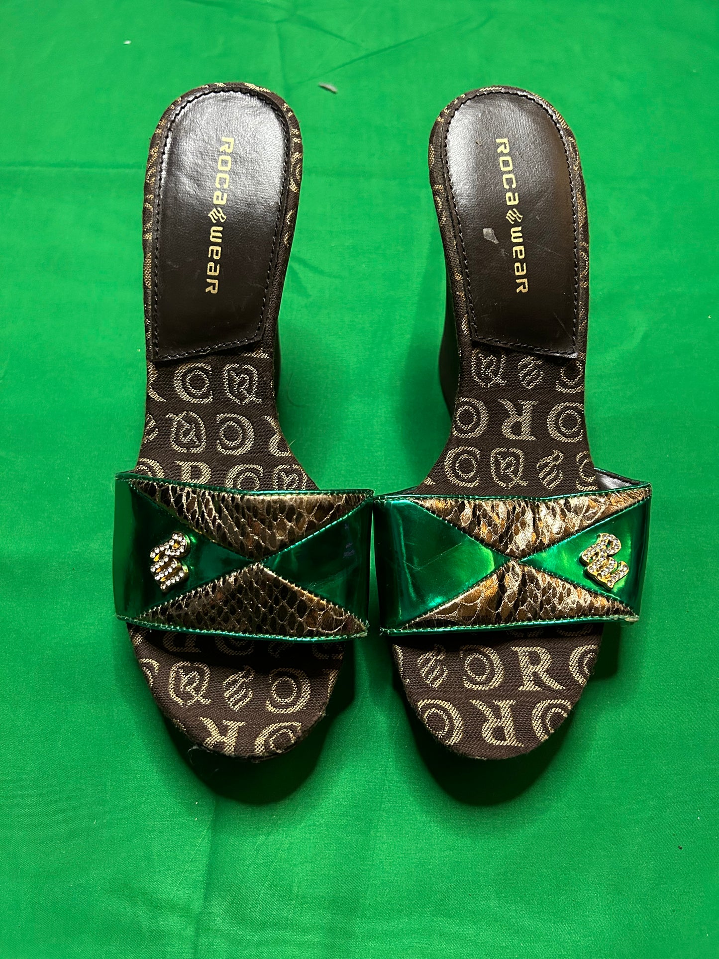 Green Rocawear Wedge Sandals