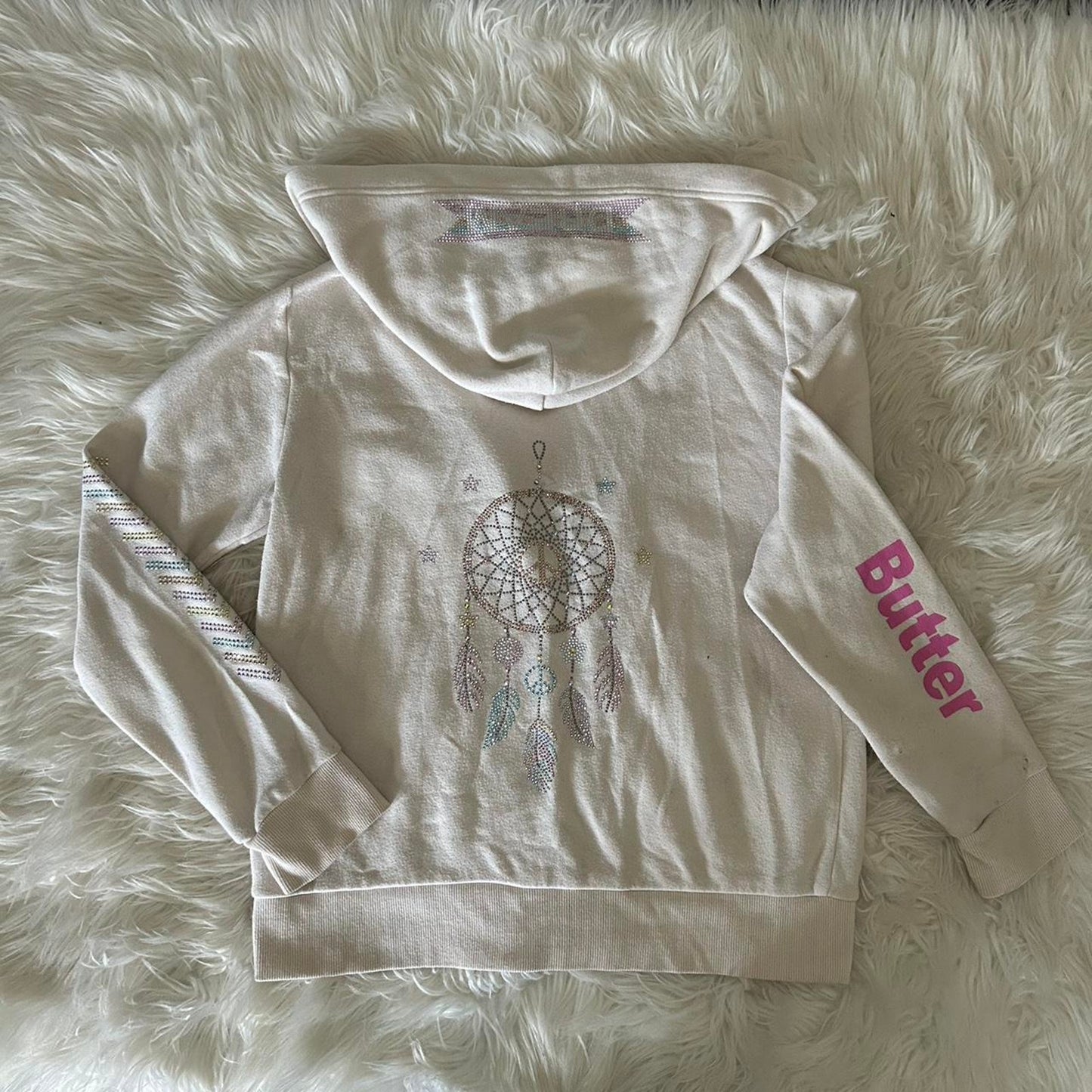 Y2k butter rhinestone dream catcher hoodie